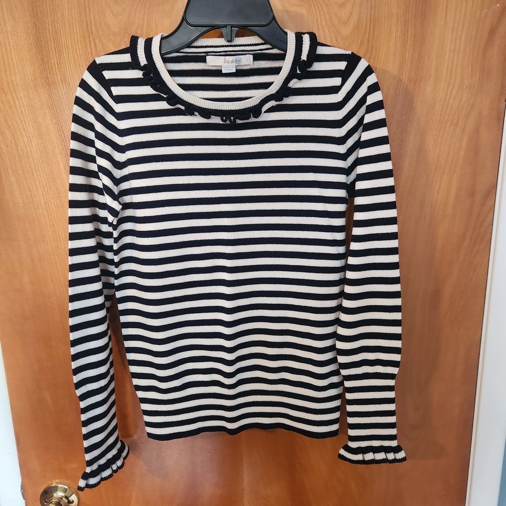 Boden Bernadette Ruffle Trim Sweater